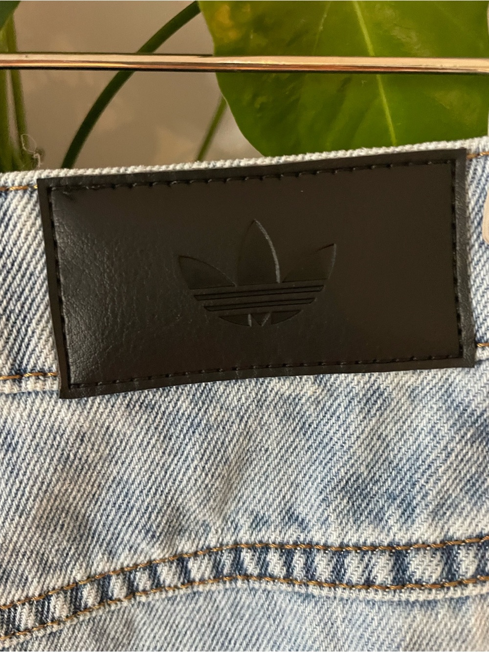 ADIDAS Washed Blue Wide-Leg Jeans with 3 Stripes - Picture 6 of 11